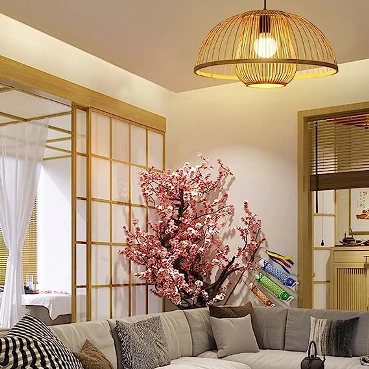 GENERICO - Lámpara colgante Plafón de Bambú