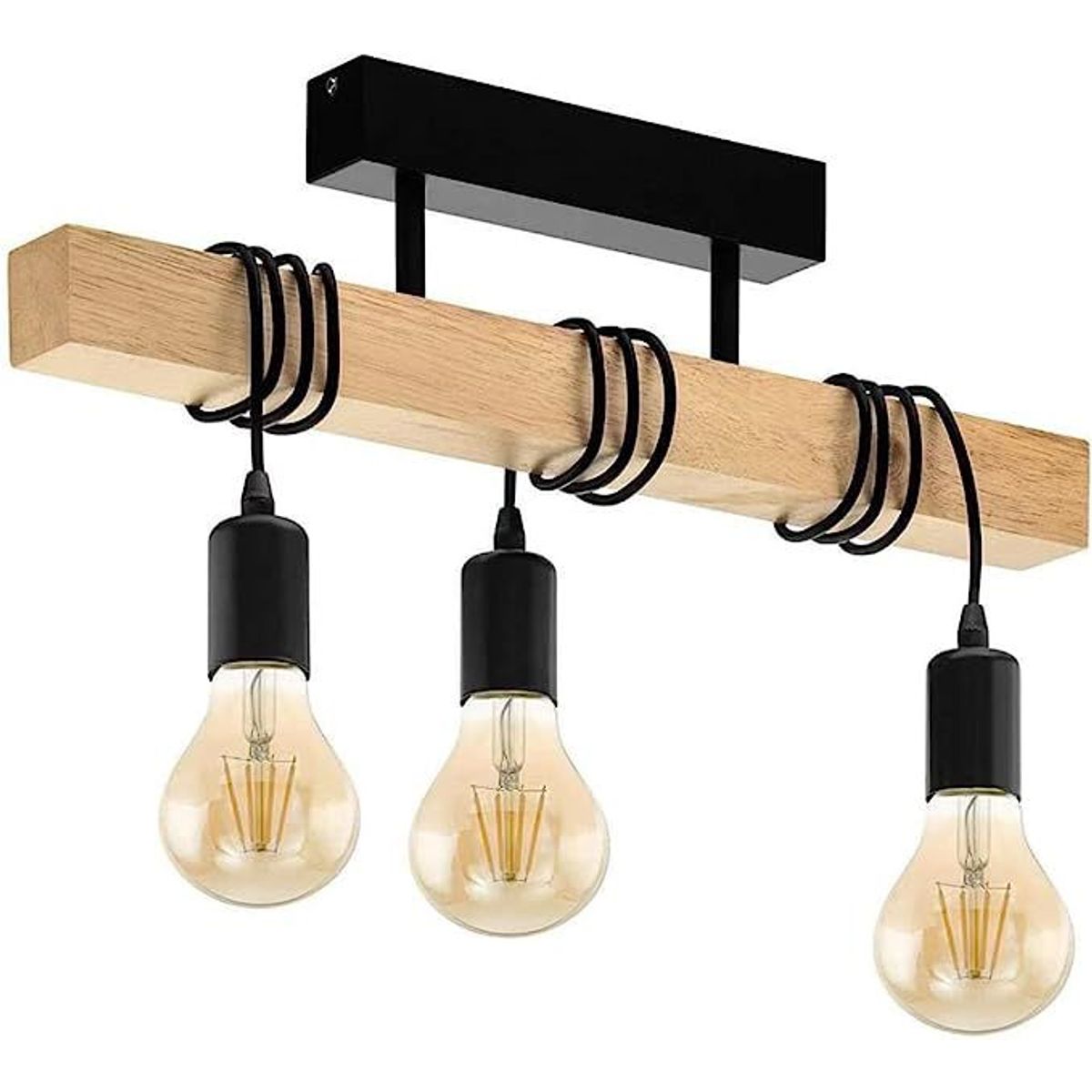 GENERICO - Lámpara colgante rectangular Incluye tres focos