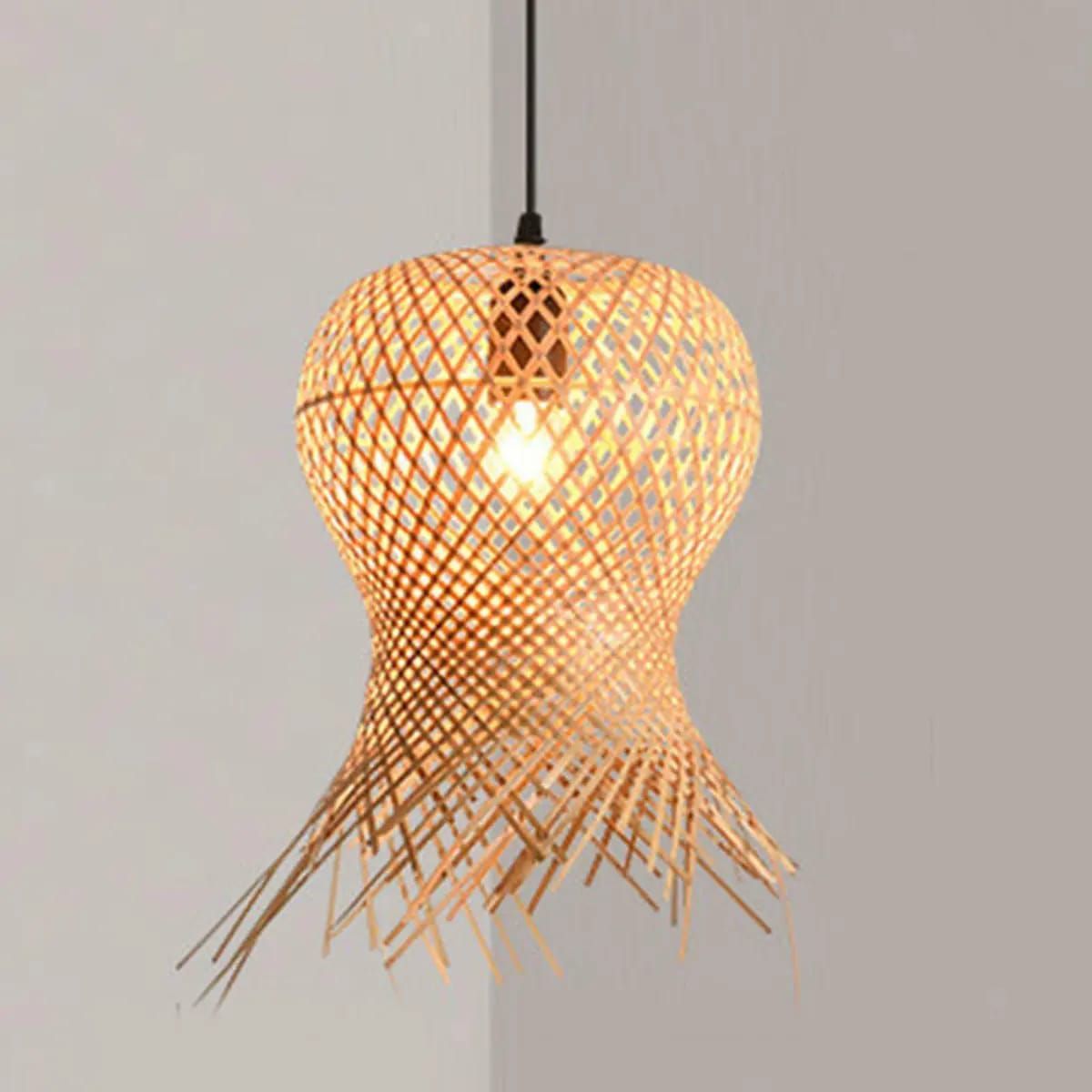 GENERICO - Lámpara colgante de bambú modelo medusa