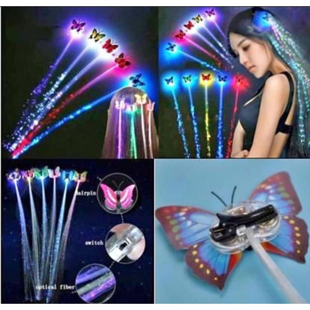 GENERICO - mechones led con luces para cabello