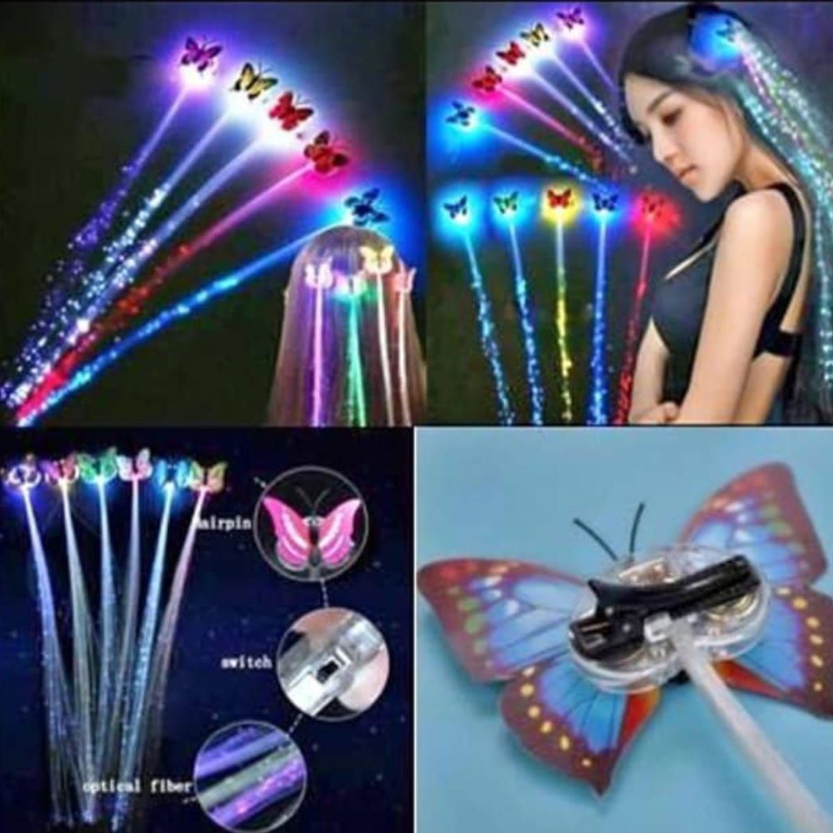 GENERICO - mechones led con luces para cabello