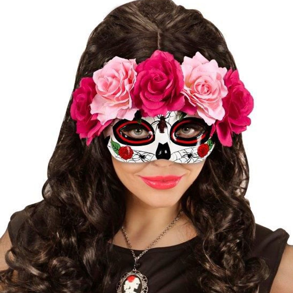 GENERICO - Máscara de fantasma de flor de Halloween