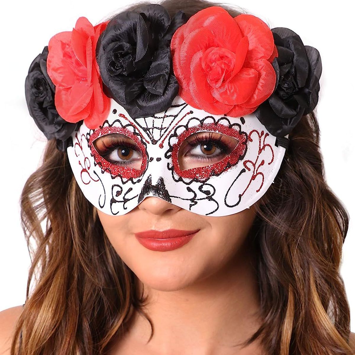 GENERICO - Máscara de fantasma de flor de Halloween