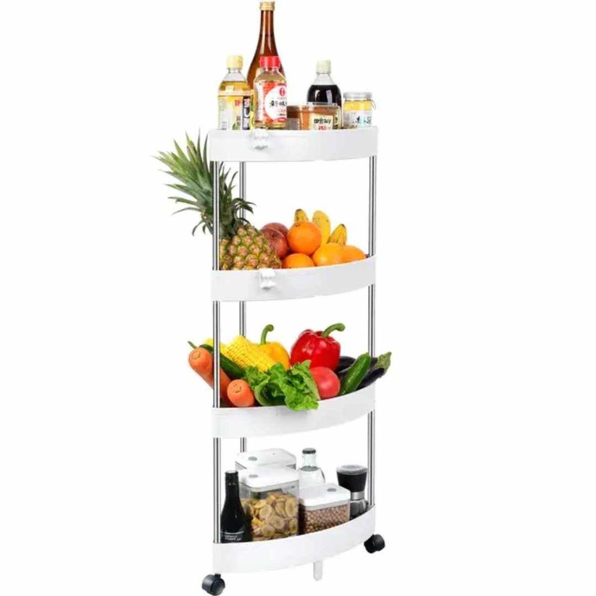 GENERICO - Organizador Frutero Verdulero de Cocina con Ruedas de 4 pisos PZ-02