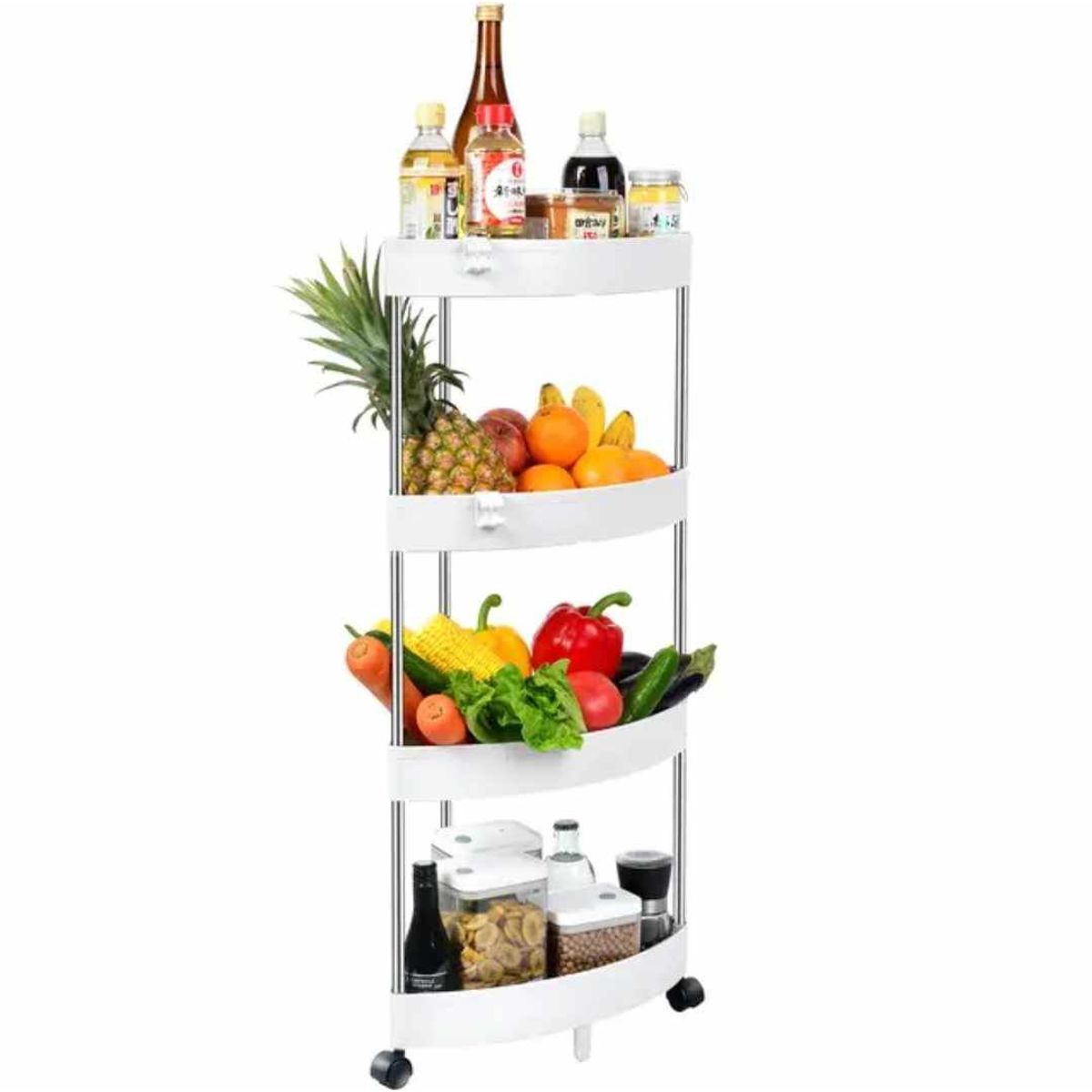 GENERICO - Organizador Frutero Verdulero de Cocina con Ruedas de 4 pisos PZ-02