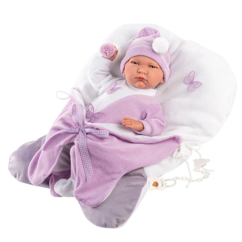 LLORENS - Muñeca Lala Llorona 40 cm Saquito Mariposa