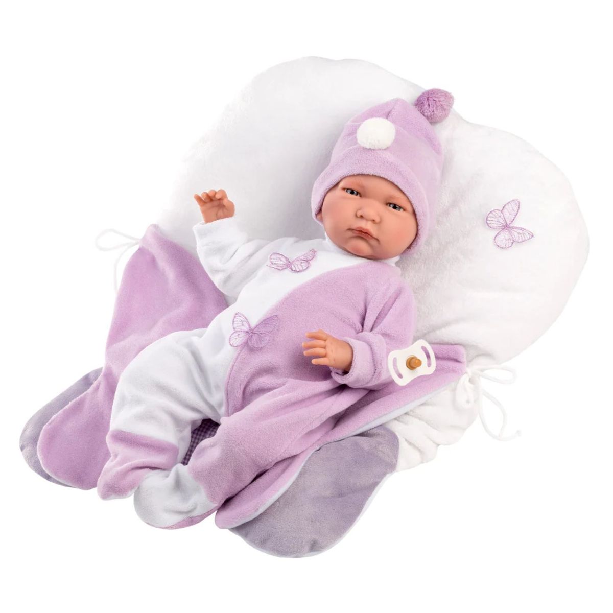 LLORENS - Muñeca Lala Llorona 40 cm Saquito Mariposa