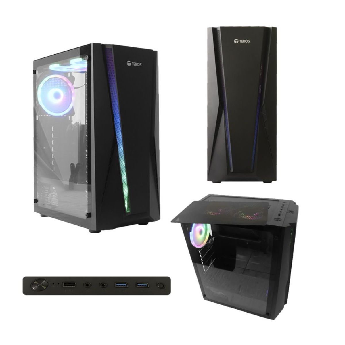 TEROS - Case Gamer Teros TE-11411N Mid Tower ATX 450W NEGRO USB 3.0 2.0 Audio