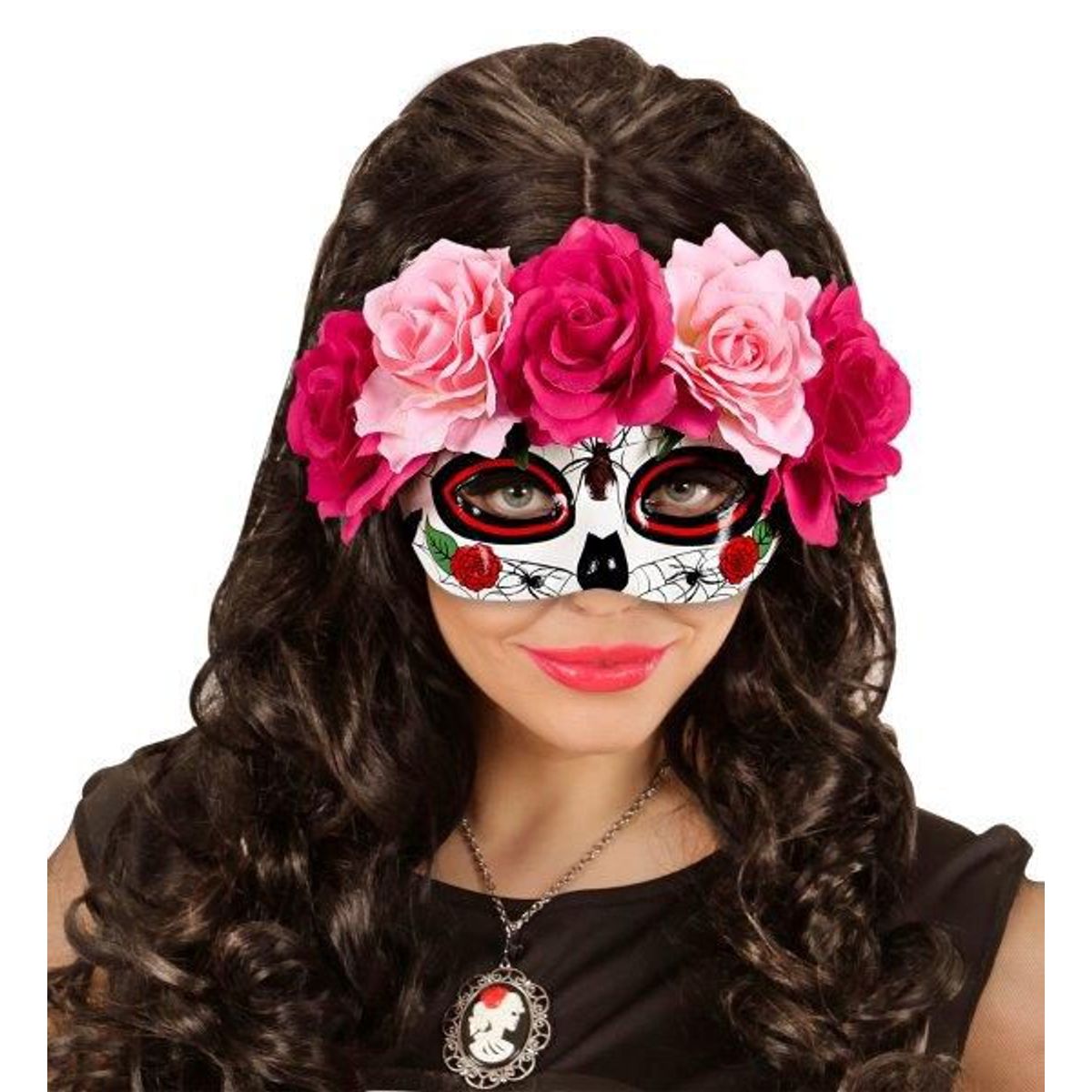 GENERICO - Máscara de fantasma de flor de Halloween