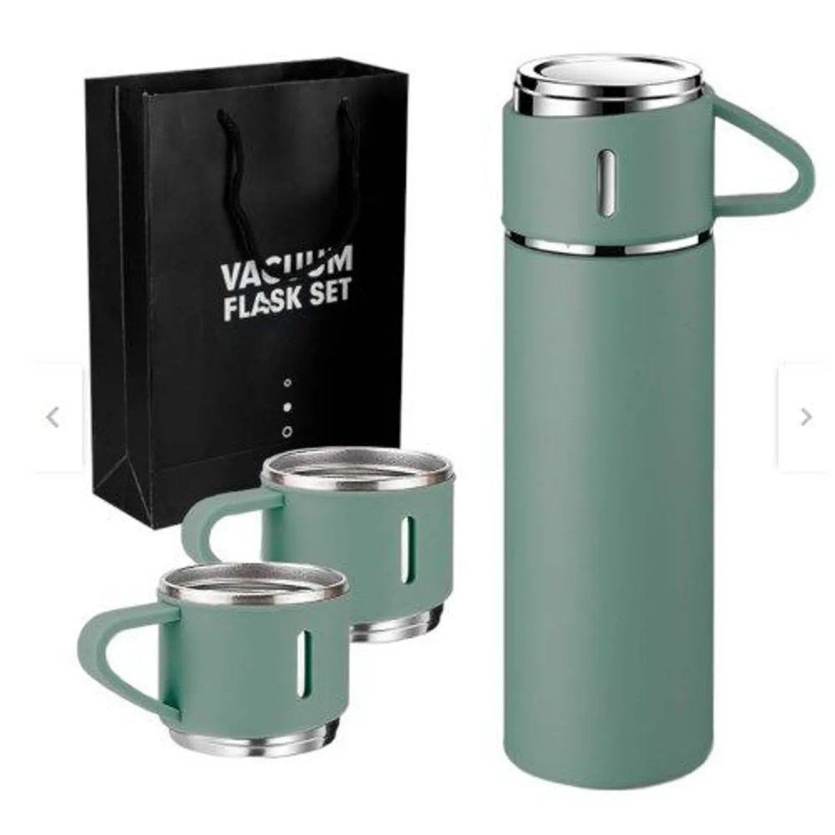 GENERICO - Set Termo Para Agua Caliente/fría + 3 Tazas 500 Ml Cafe Mate
