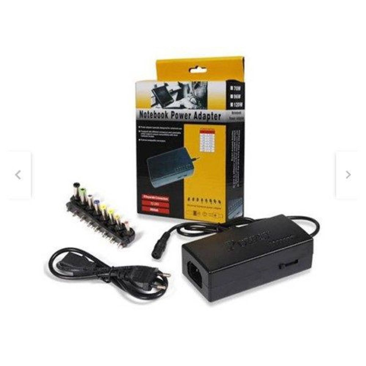 GENERICO - Cargador Universal 96W para Laptop con 8 Conectores Intercambiables