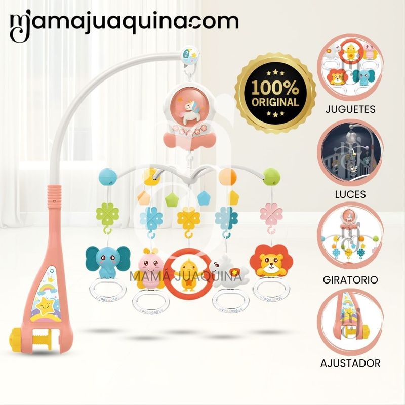 GENERICO - Móvil para cuna «UNICORNIO» con sensor de luz Pink