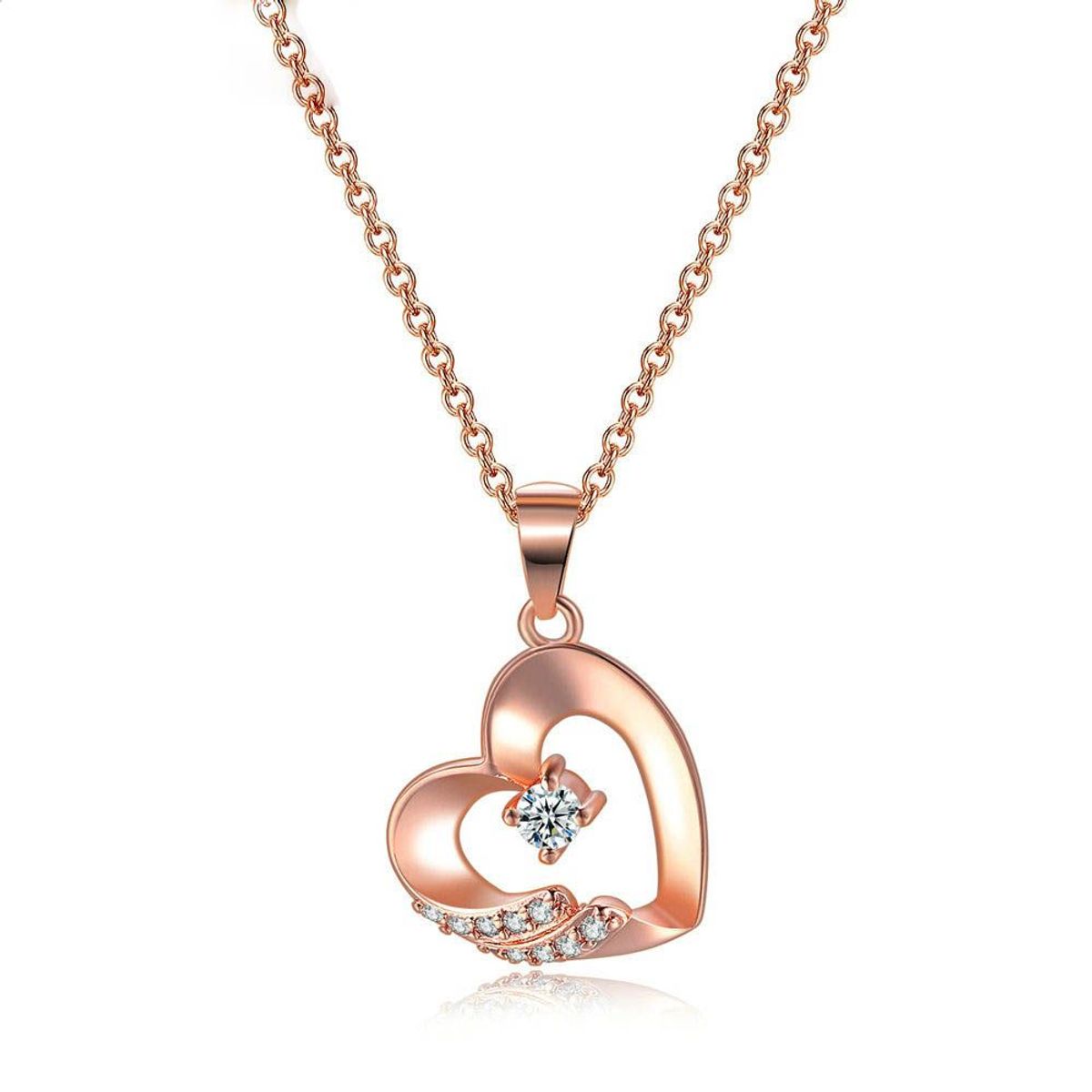 LA TIENDA 88 JOYAS Y ACCESORIOS - La Tienda 88 - Collar Mujer Corazón Julieta bañado Oro de 18k - Rosa