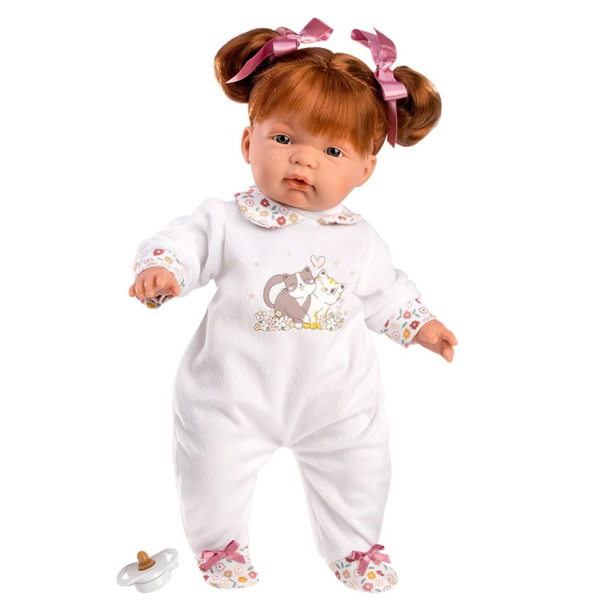 MUÑECAS REBORN - Muñeca Llorens Joelle Pelirroja 38 cm Estampado Gatito