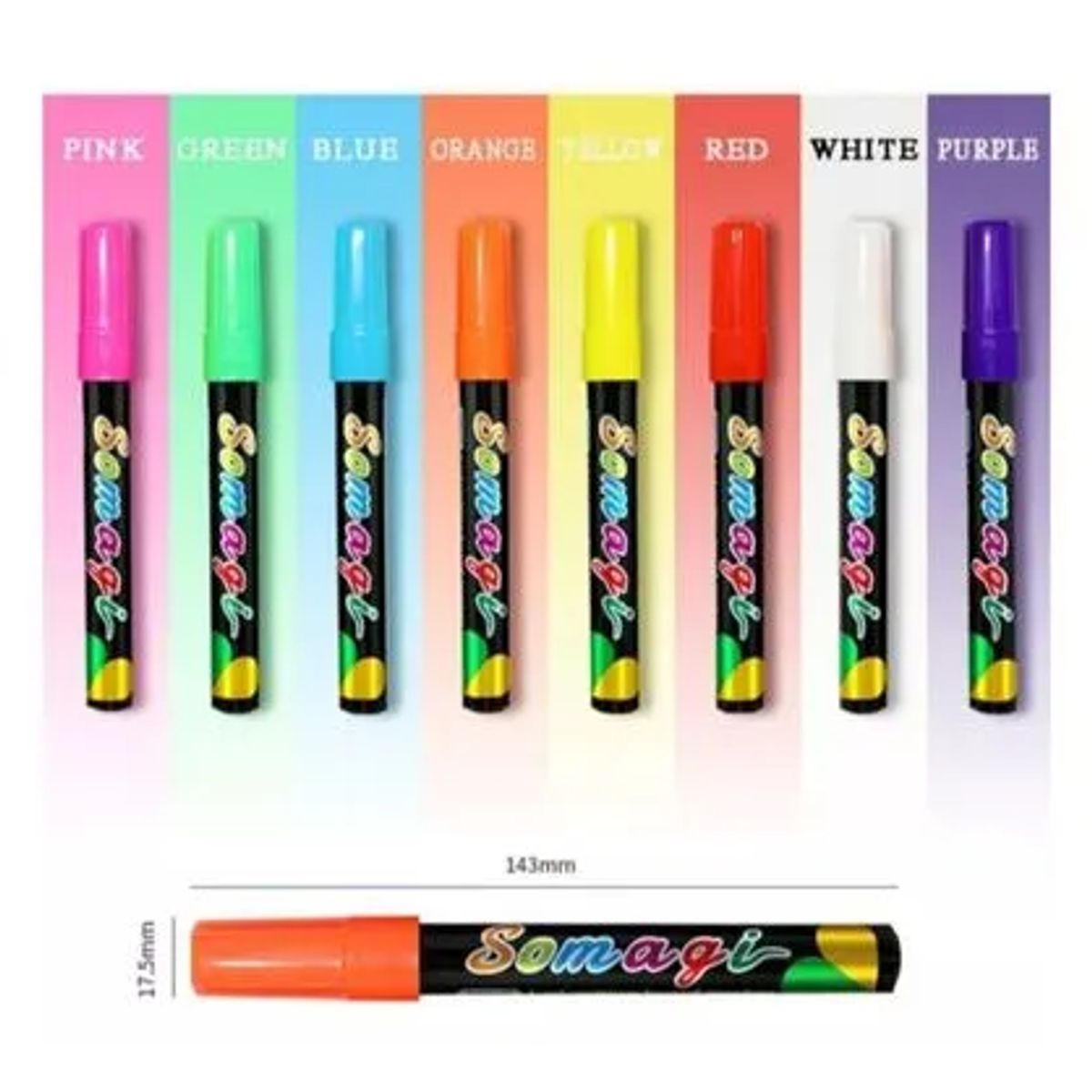 GENERICO - Plumones tiza liquida Led Caja x 8 un.