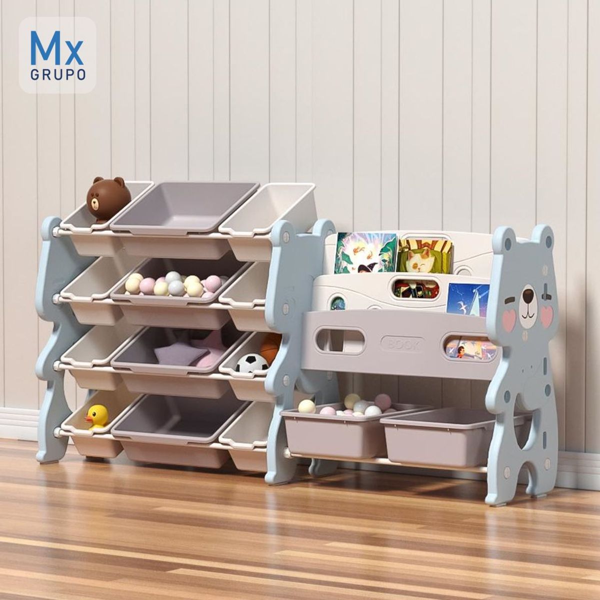 GENERICO - ORGANIZADOR CON LIBRERO OSITO CELESTE