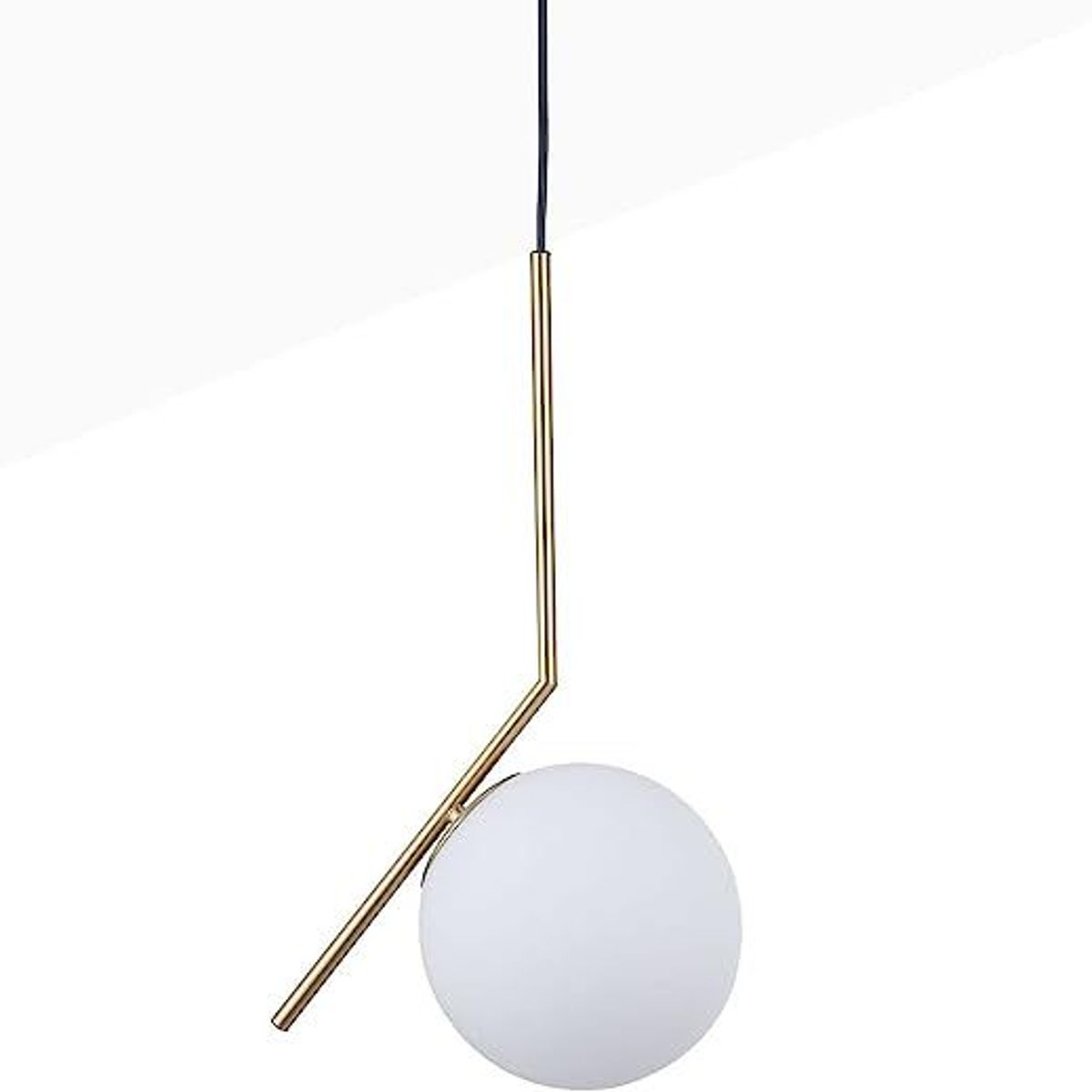 GENERICO - Lámpara colgante bola de cristal blanca