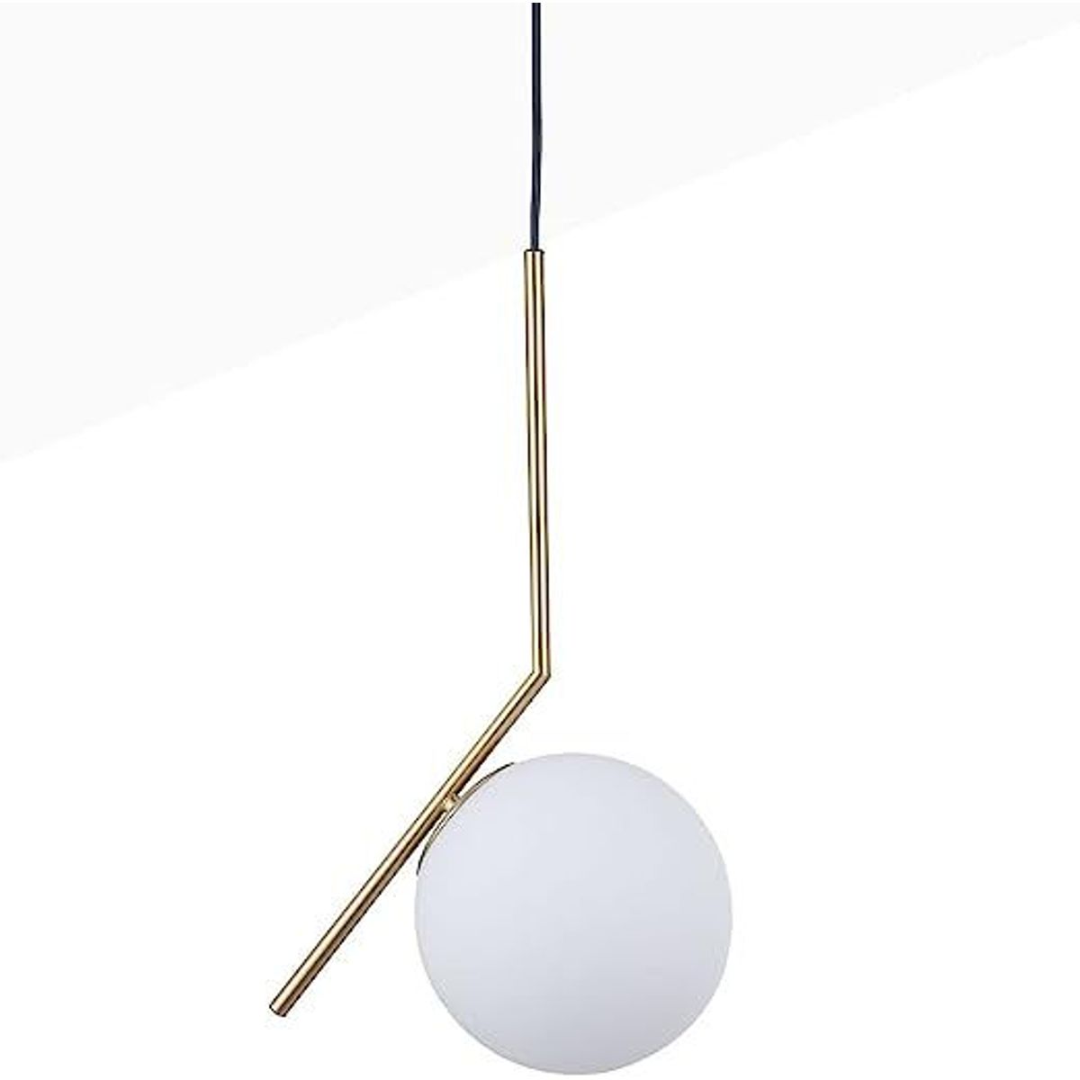 GENERICO - Lámpara colgante bola de cristal blanca