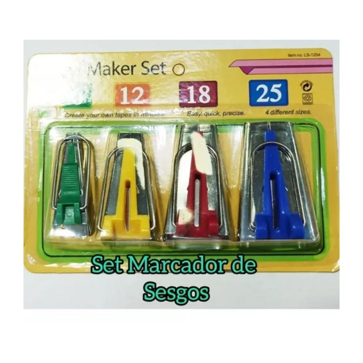 GENERICO - Set Prensatelas Para Hacer Cintas De Bies Sesgo Marcador