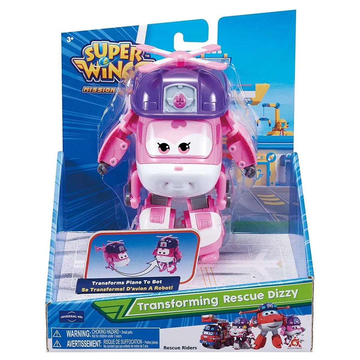 SUPER WINGS - Juguete de Acción Super Wings Transformable Rescue Dizzi