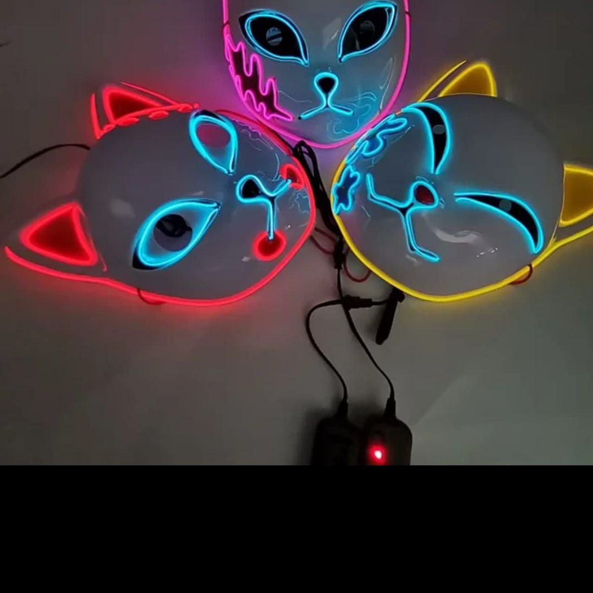 GENERICO - Mascara Led Demon Slayer Kimetsu No Yaiba Halloween Cosplay