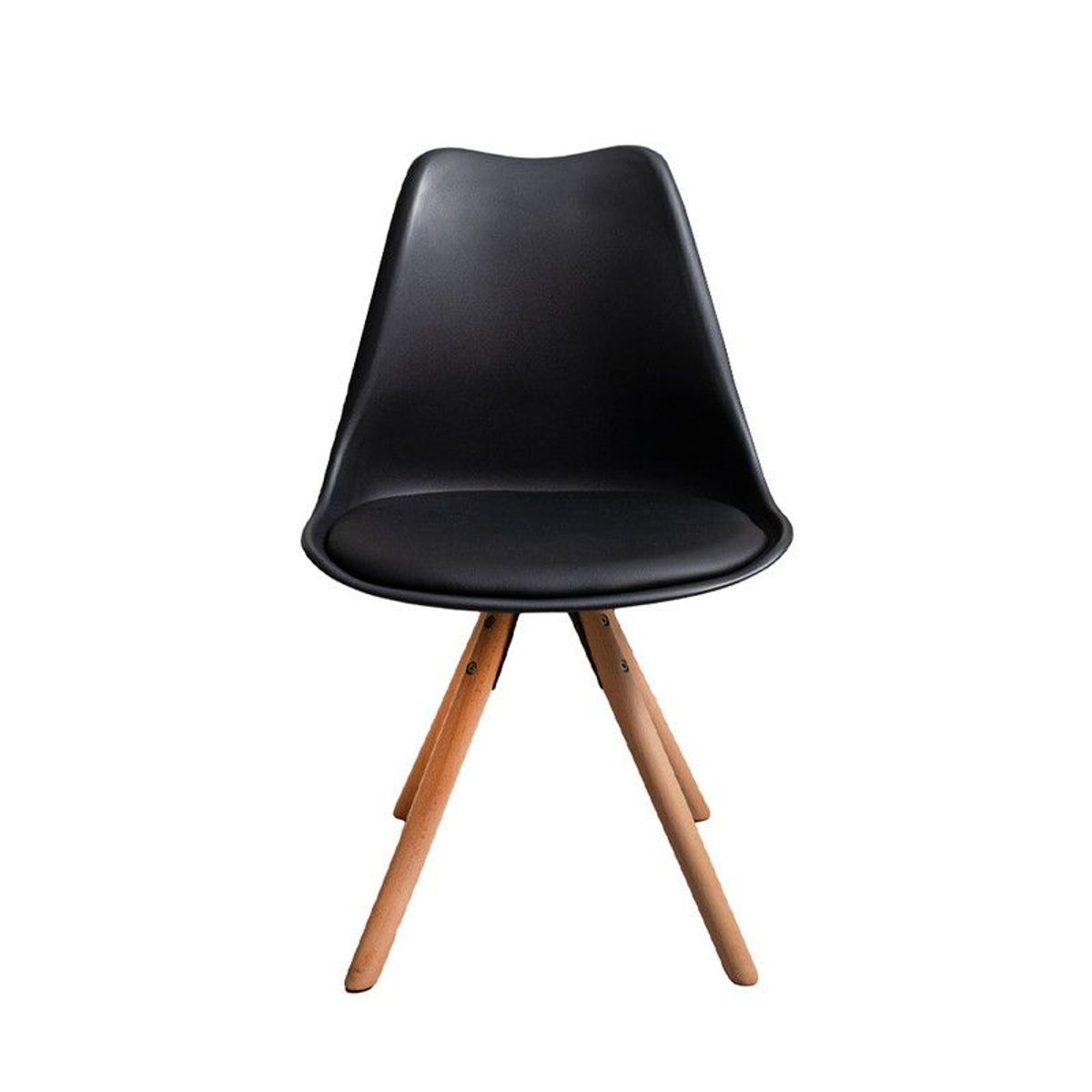 PANADECOR - Silla De Comedor Panadecor Negra Moderna Estilo Nórdico 53Cm Pvc