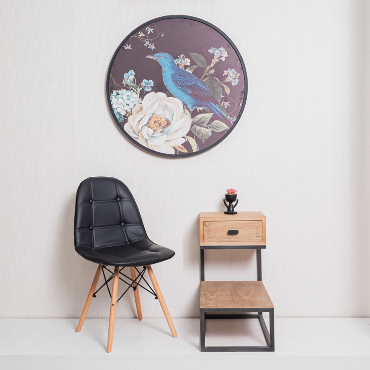 CONCEPT - Silla De Comedor Panadecor Negra Moderna Estilo Escandinavo 55Cm Pvc