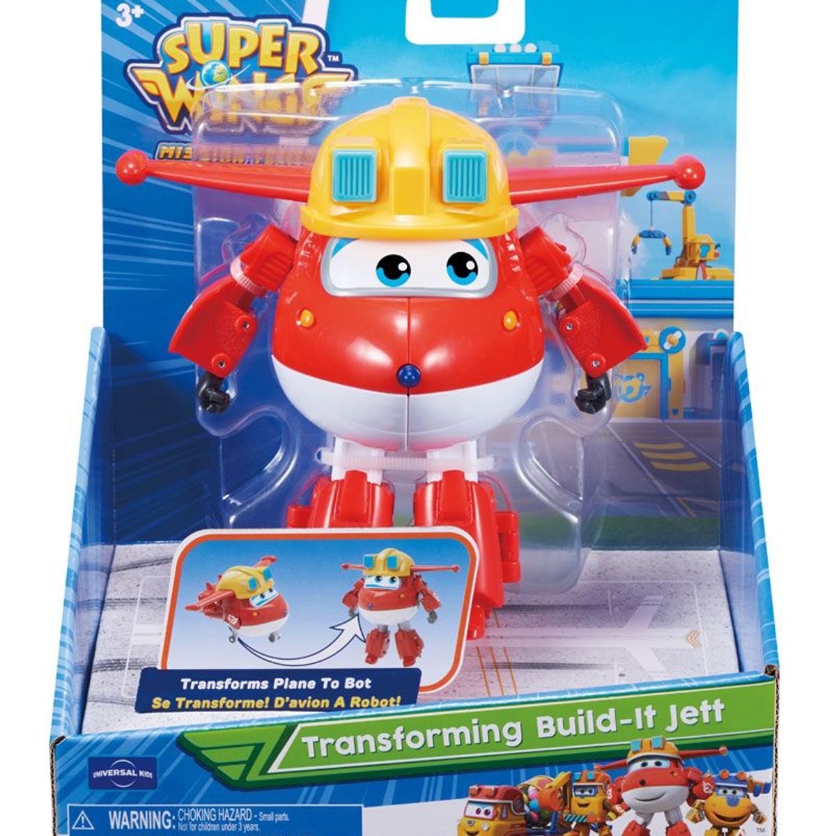 SUPER WINGS - Juguete de Acción Super Wings Transformable Build Jett