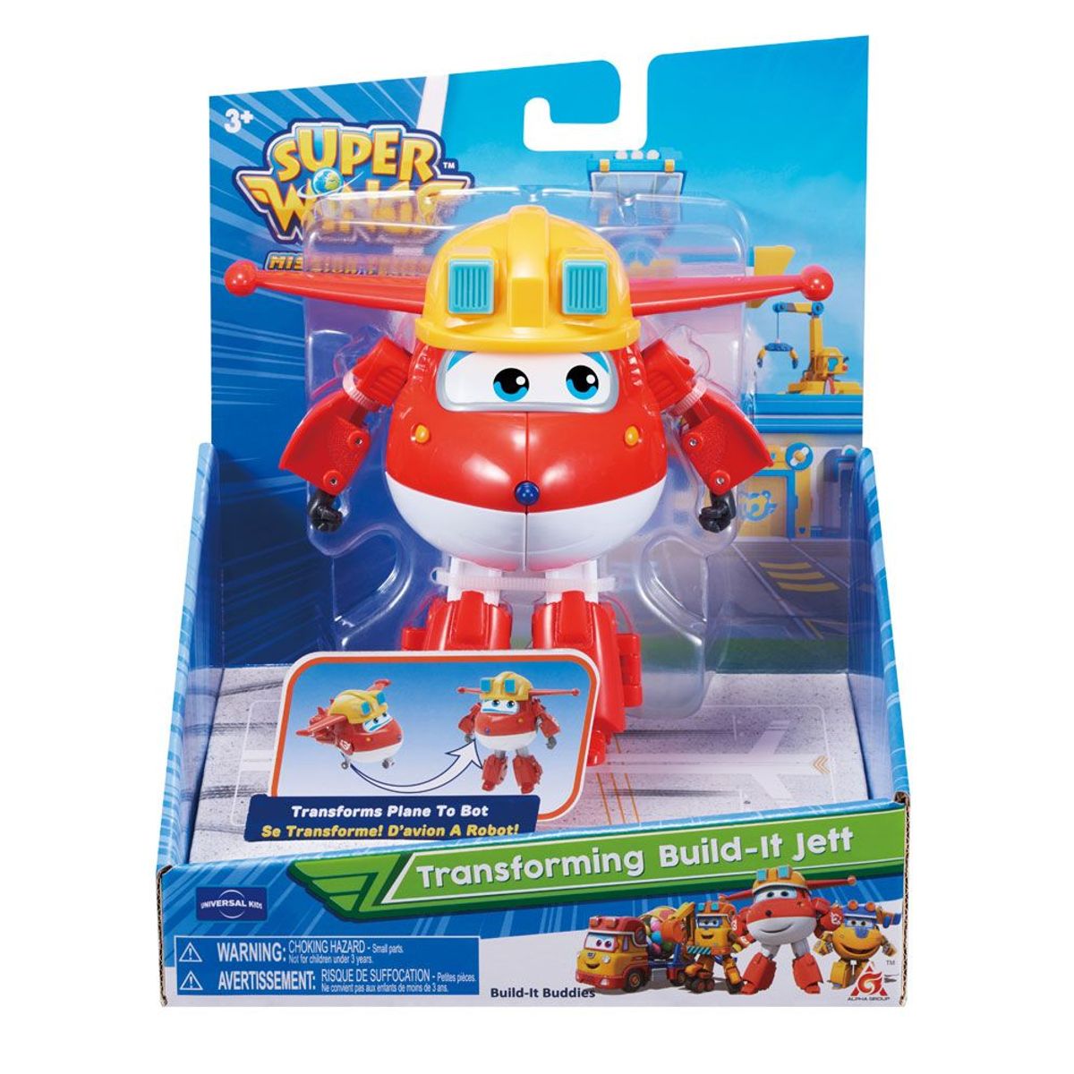 SUPER WINGS - Juguete de Acción Super Wings Transformable Build Jett