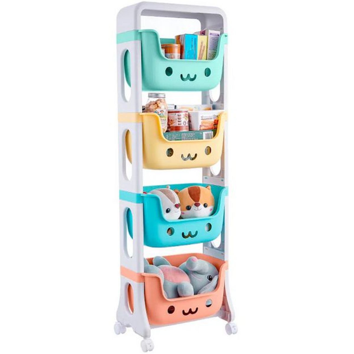 GENERICO - Organizador Estante Multifuncional 4 Niveles Kawaii.