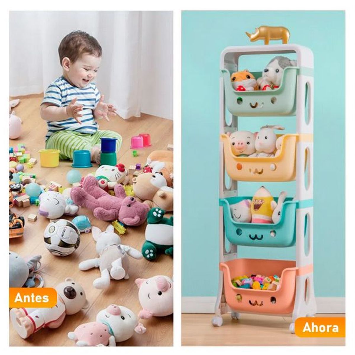 GENERICO - Organizador Estante Multifuncional 4 Niveles Kawaii.