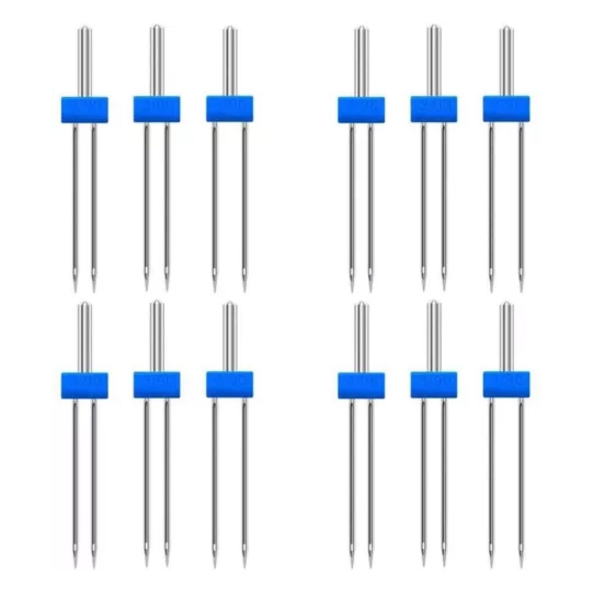GENERICO - Agujas Doble Gemelas Para Máquina De Coser Doméstica 12 Jgos