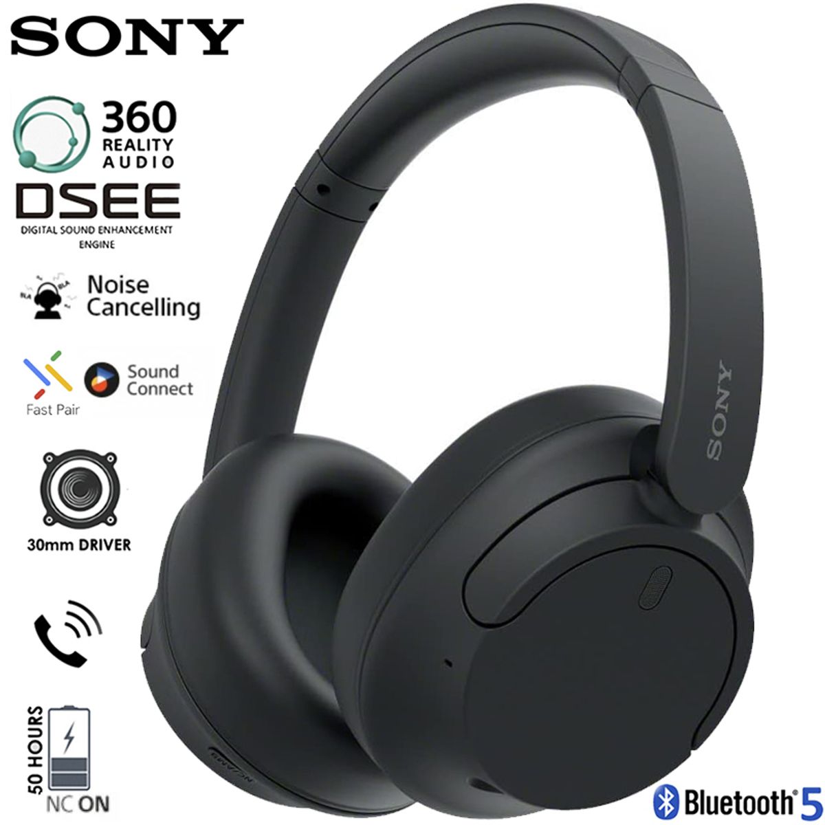 SONY - Sony Audifonos Bluetooth 5.2 Noise cancelling 35hrs Wh-CH720N