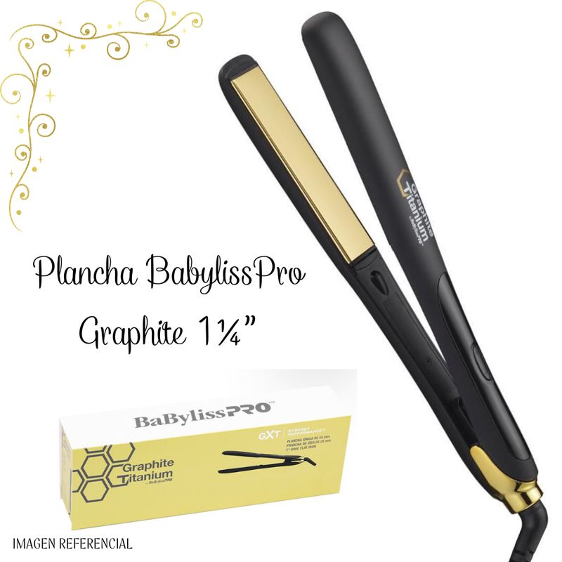 BABYLISS PRO - Plancha Babyliss Pro Graphite Titanium Iónica 32mm 1 1/4" BGT183PE