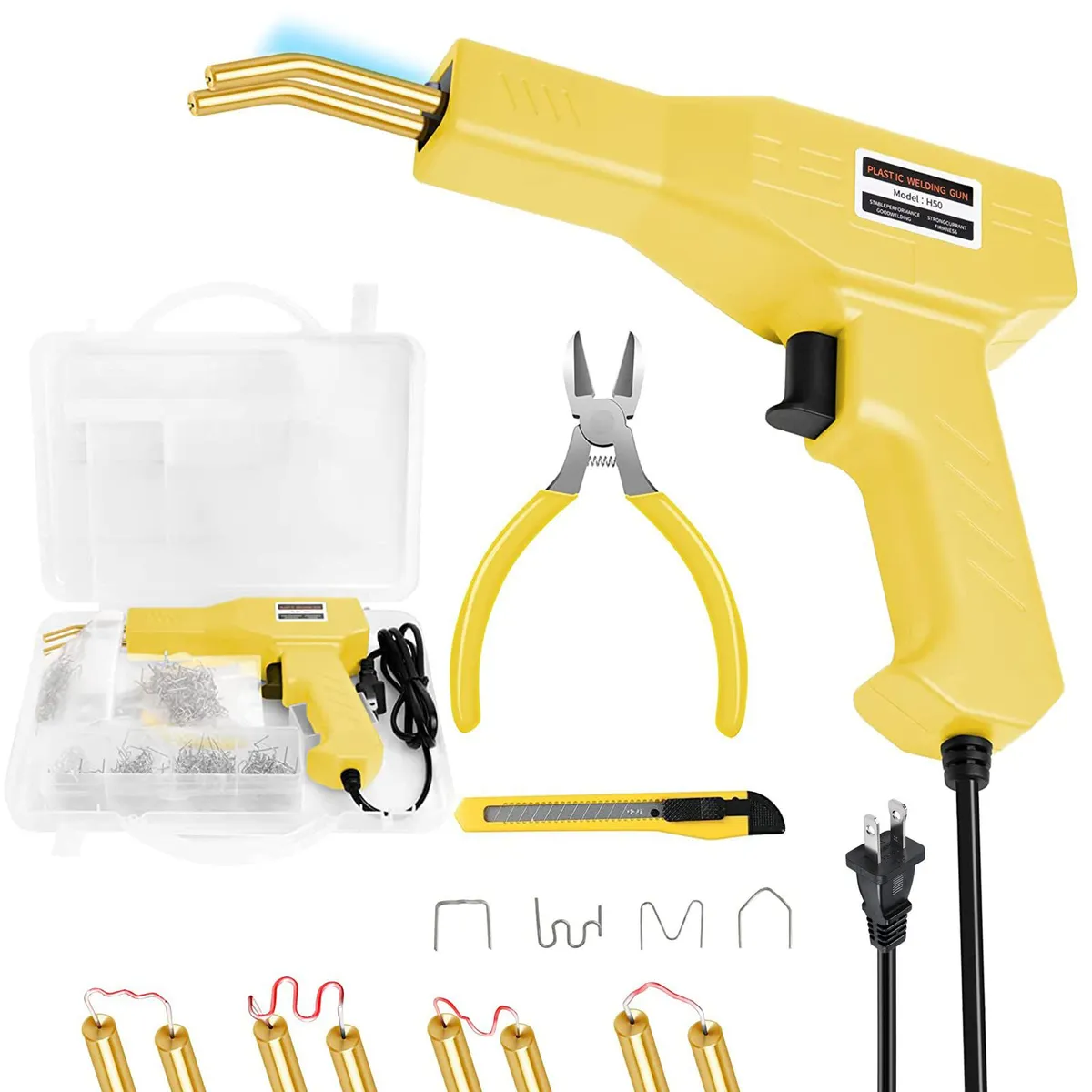 OEM - Kit de reparación de Parachoques de Coche Grapas Pistola de Calor