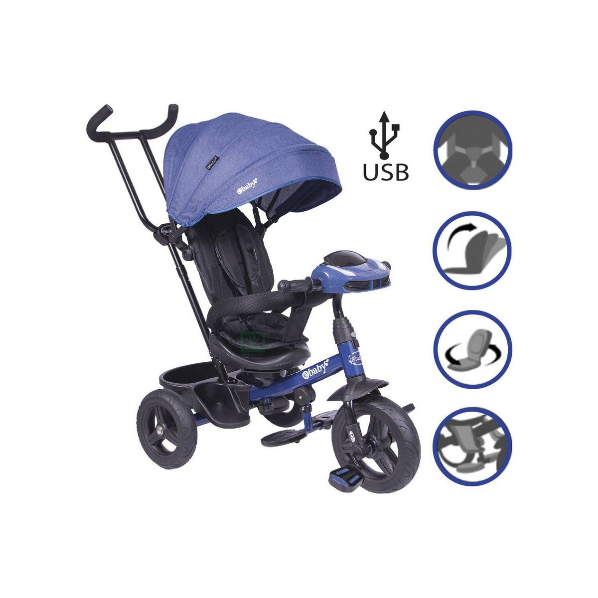 EBABY - Triciclo Guiador Ebaby ESPIN Blue