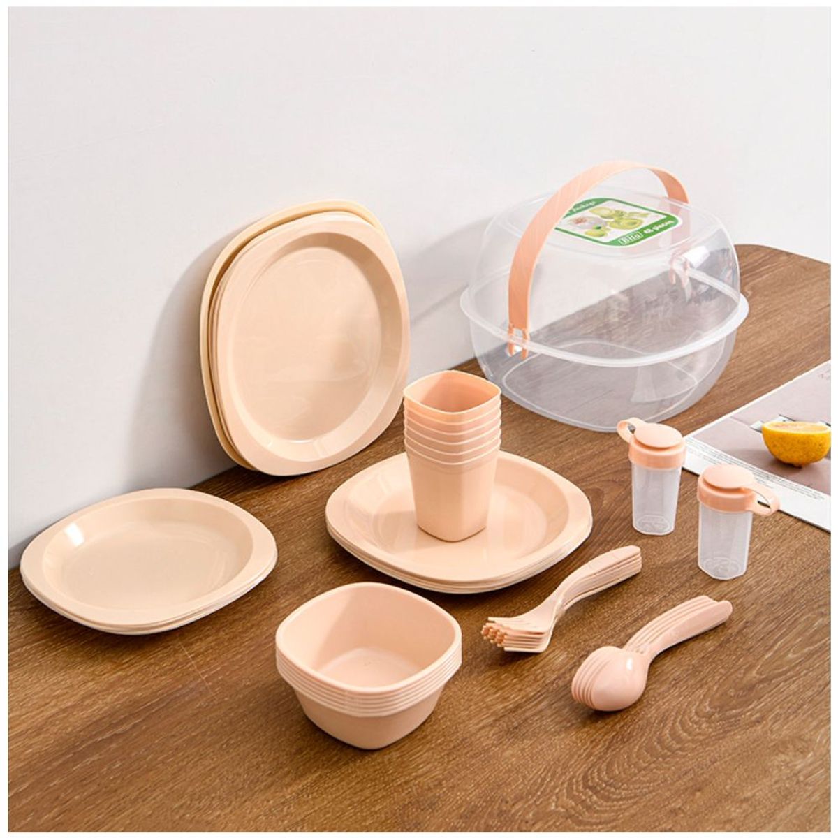 MINARI - Juego de Vajillas Platos Cubiertos para Picnic Camping 54 PCS BG B54