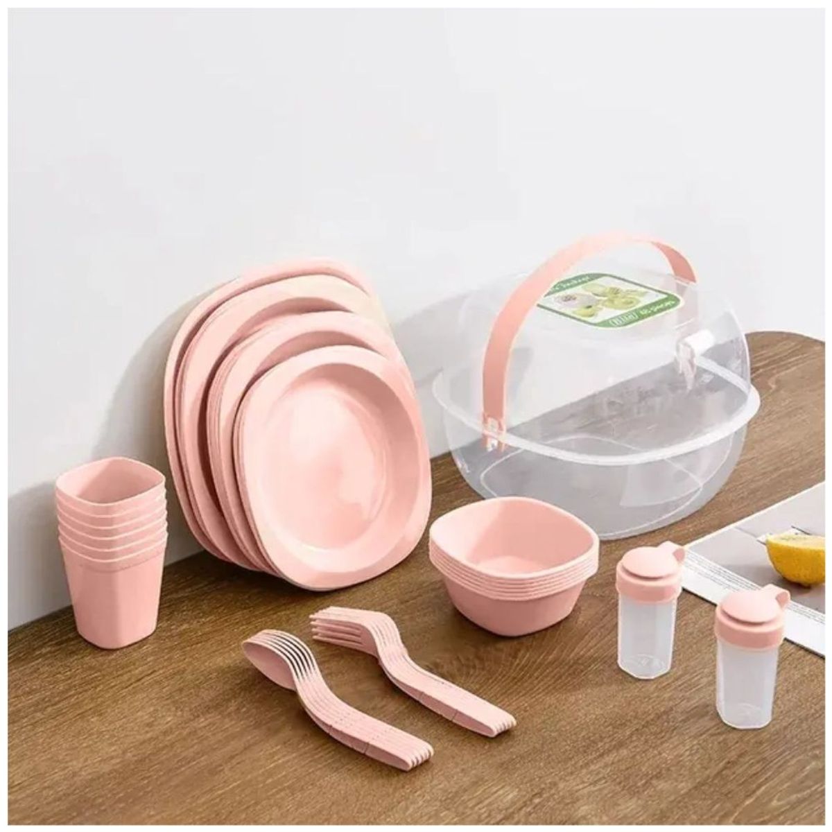 MINARI - Juego de Vajillas Platos Vasos para Picnic Camping 54 PCS RS B54