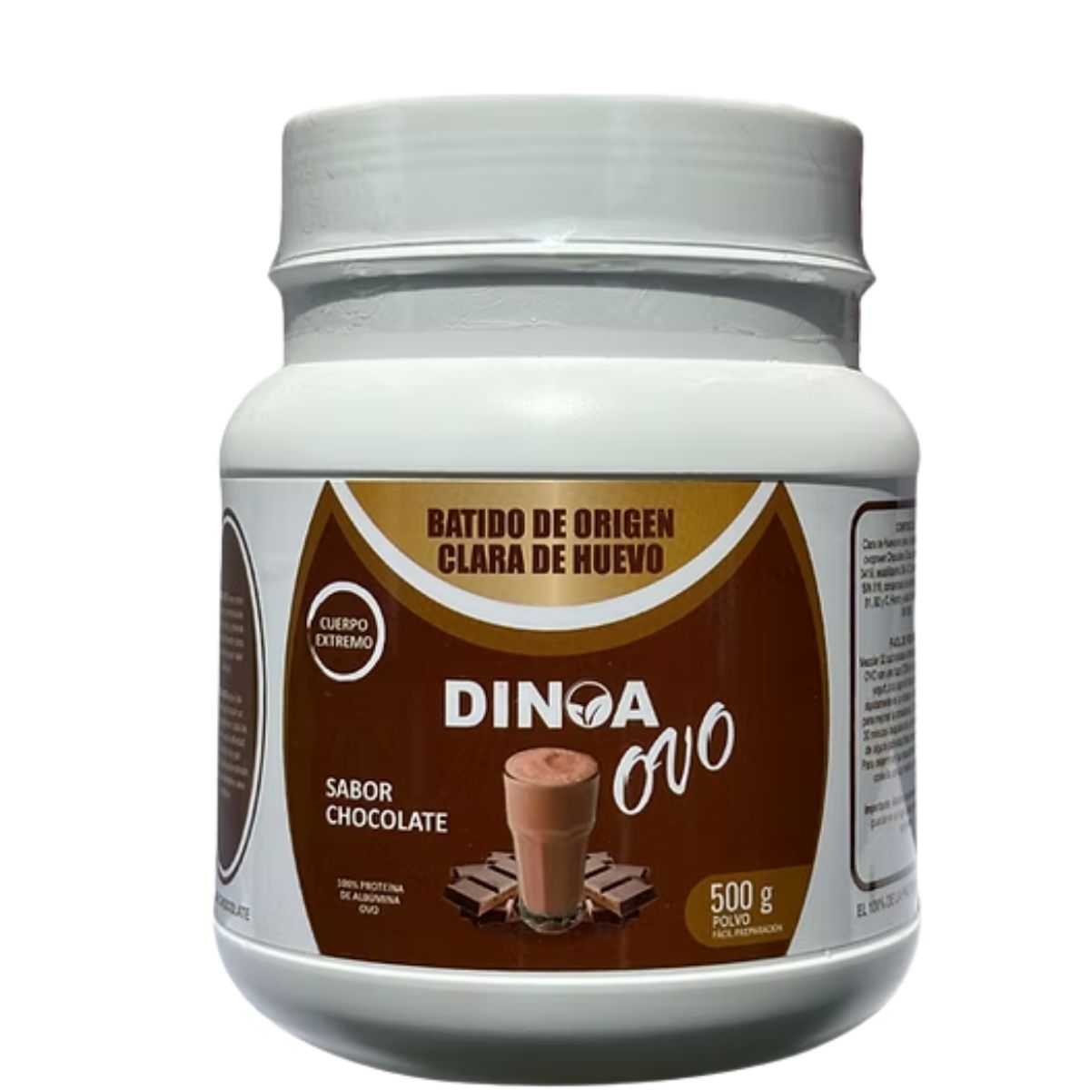 DINOA - Dinoa Ovo Clara de Huevo Chocolate 500gr -Proteína -Baja en Calorías