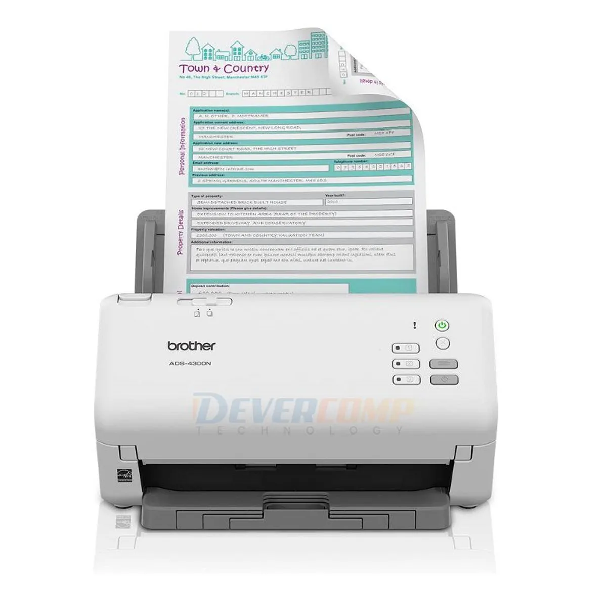 BROTHER - Escaner Brother ADS-4300n Duplex 40ppm  80hpm USB  RED