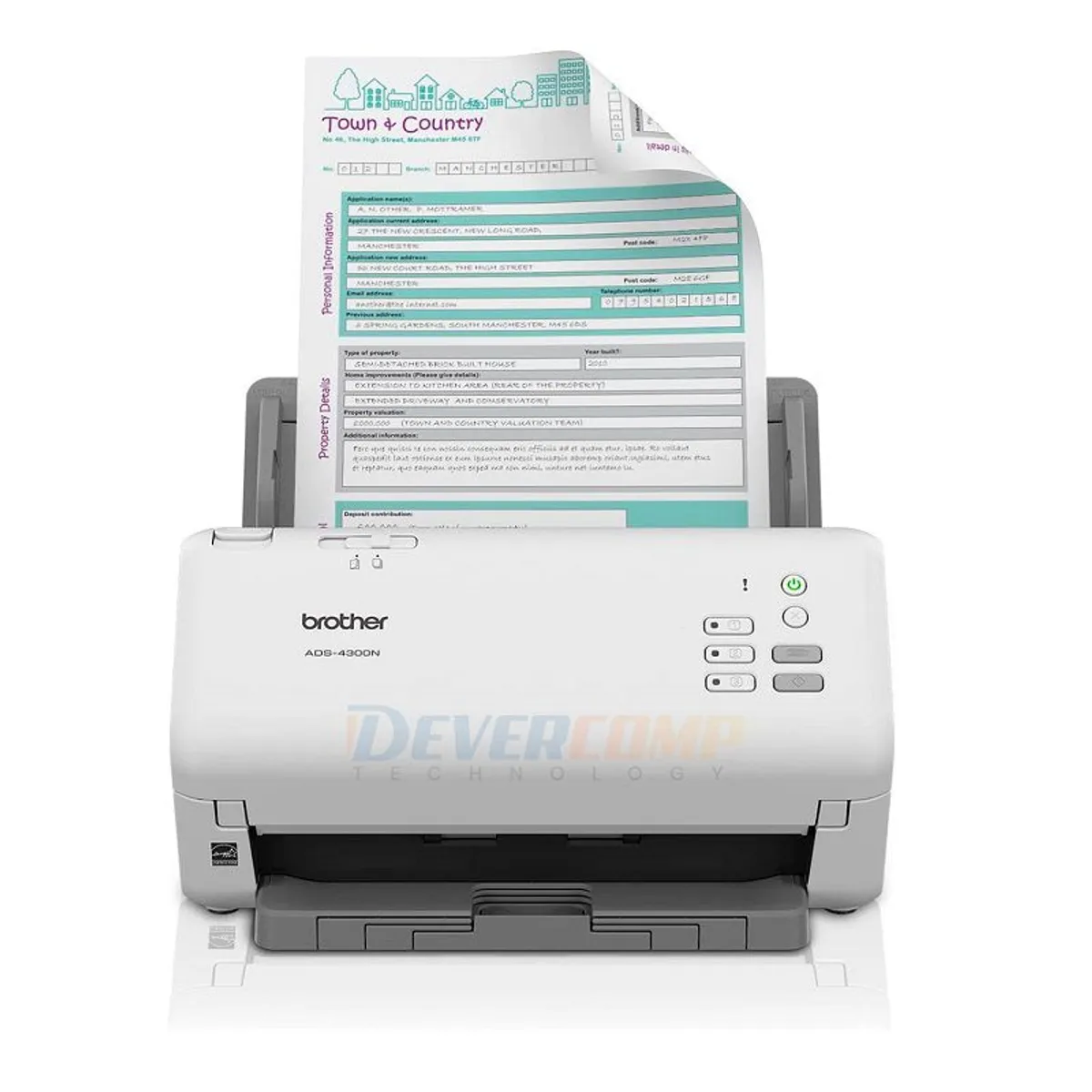 BROTHER - Escaner Brother ADS-4300n Duplex 40ppm  80hpm USB  RED