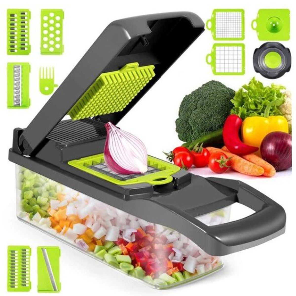 GENERICO - Cortador picador y rallador manual para frutas y verdurass