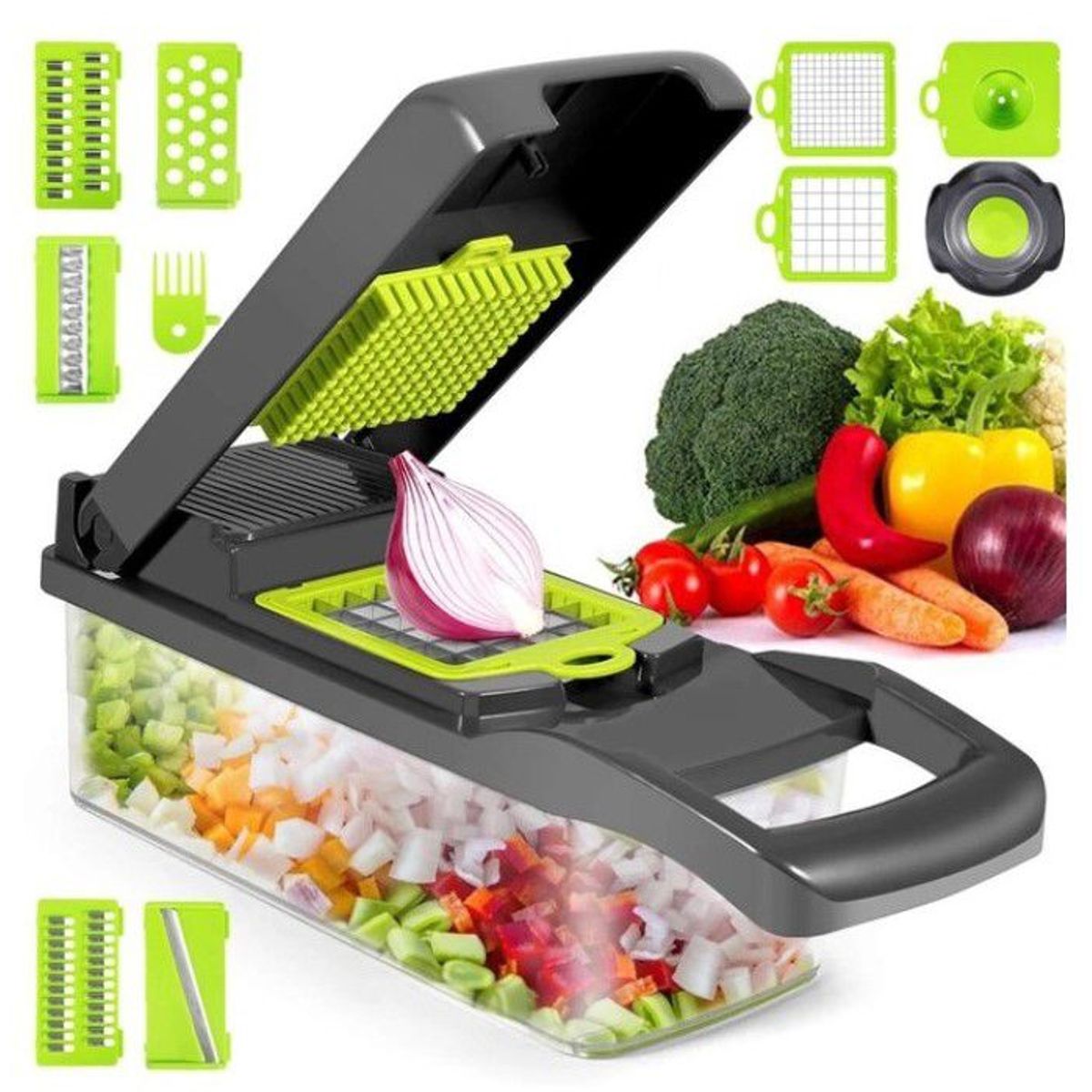 GENERICO - Cortador picador y rallador manual para frutas y verdurass