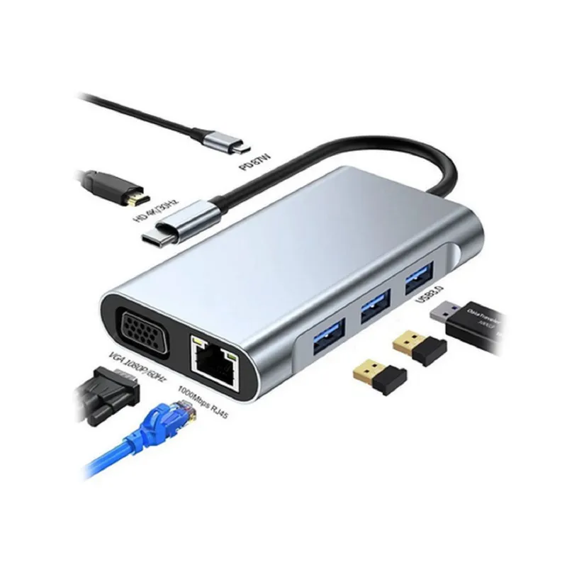 SEISA - Adaptador HUB USB Seisa BYL-2111 TIPO C 7 IN 1