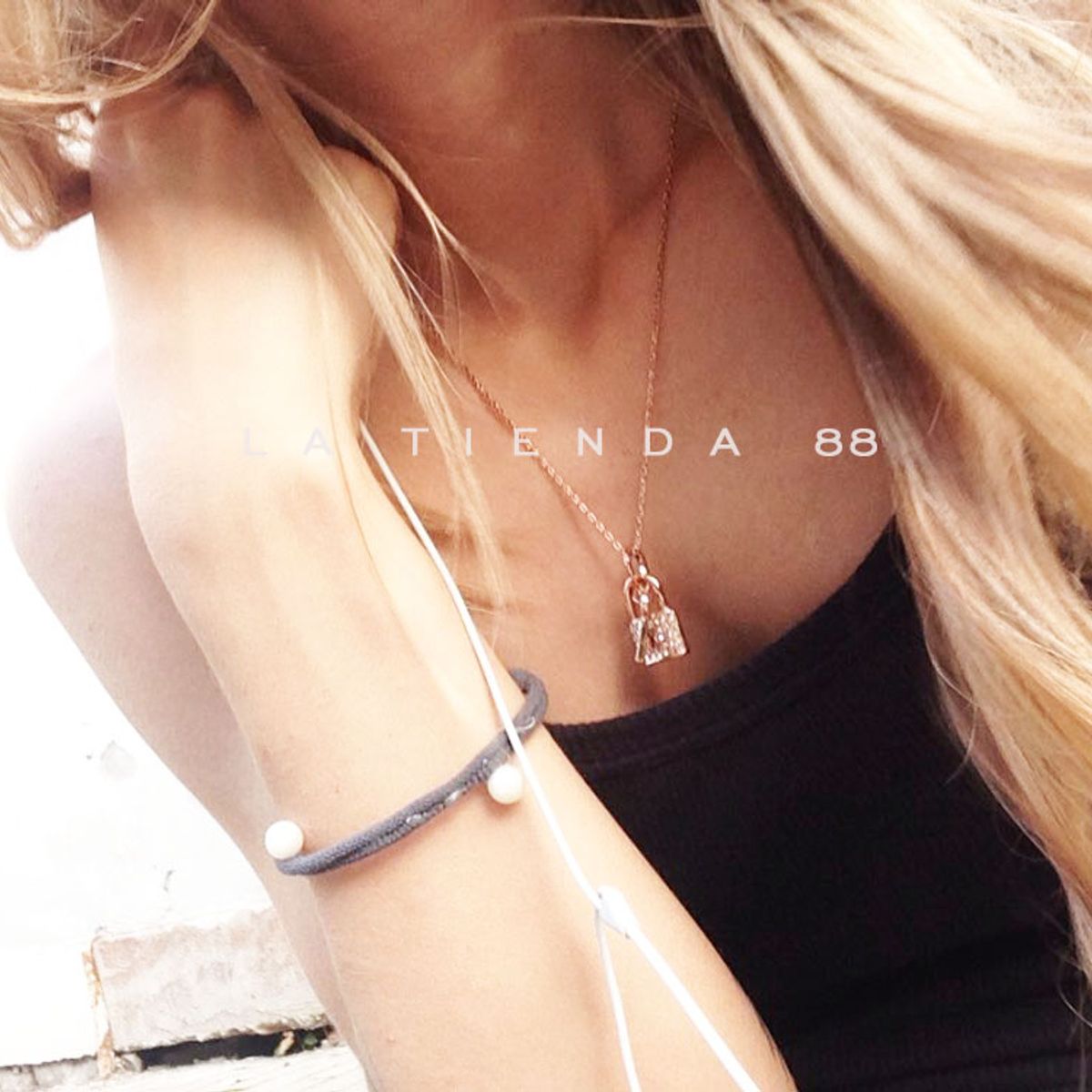 LA TIENDA 88 JOYAS Y ACCESORIOS - La Tienda 88 - Collar Mujer Candado De Amor Cristal Austriaco - Rosa