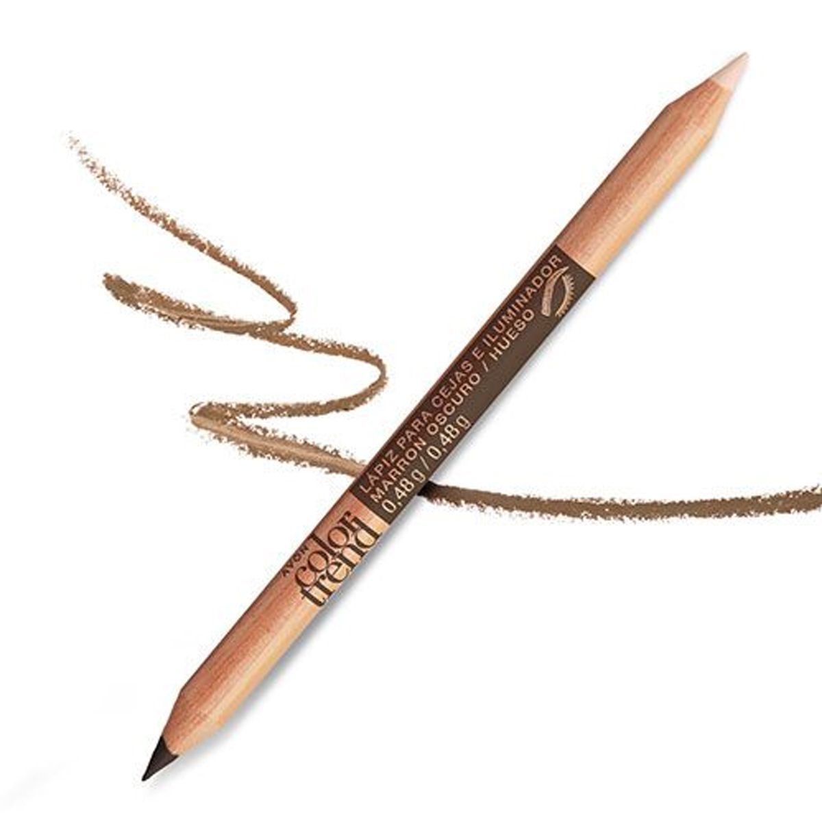 AVON - Lápiz De Cejas 2 En 1 Hueso/ Marrón Oscuro Color Trend