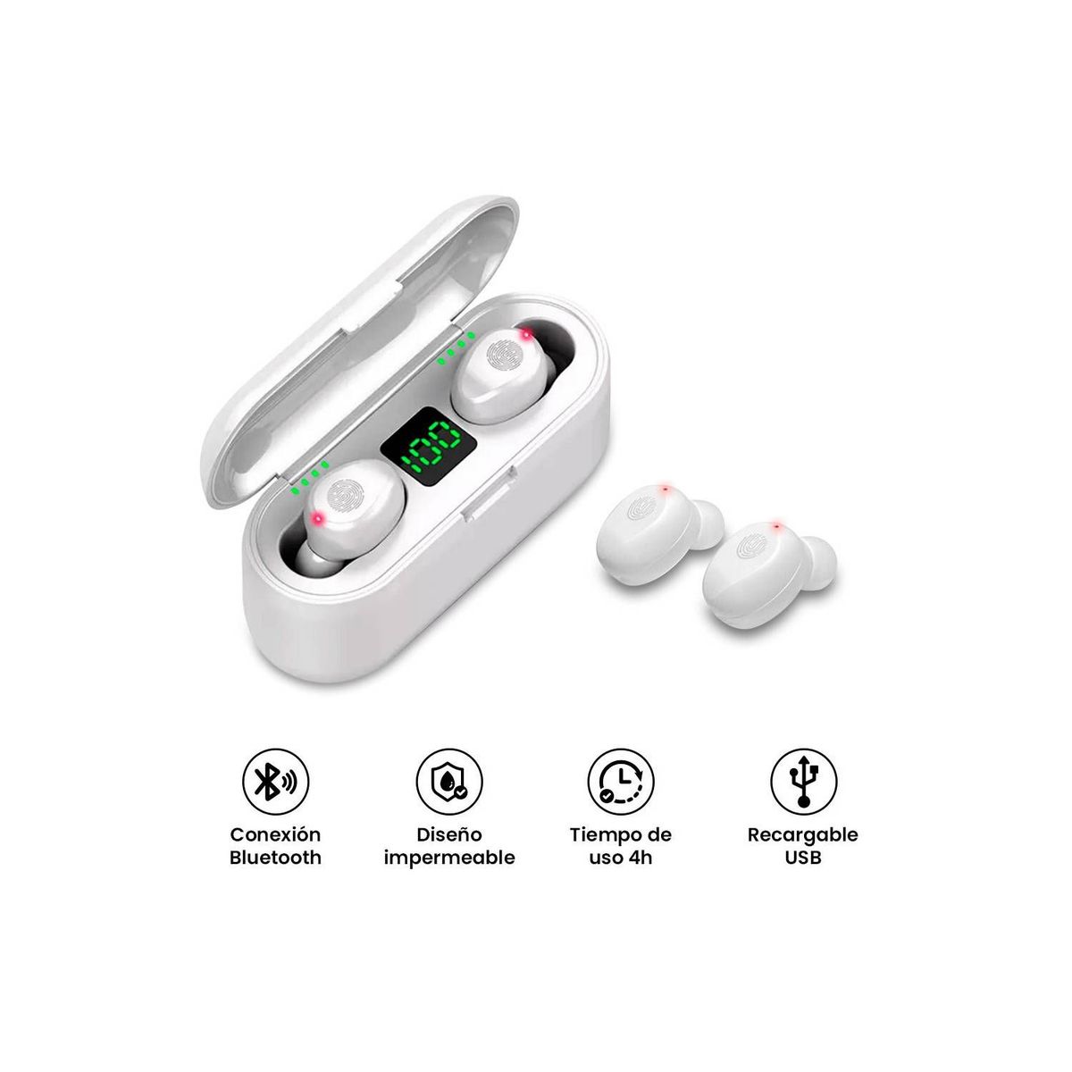 TWS - Audífonos Inalámbricos Con Power Bank