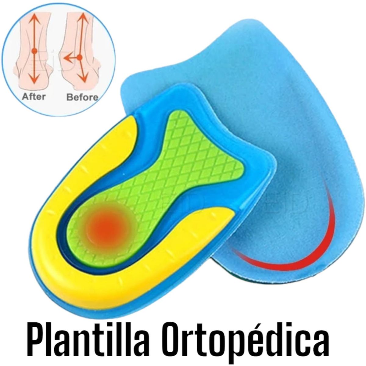 OEM - Plantilla Talonera De Silicona Gel Flexible Para Espolón Calcaneo