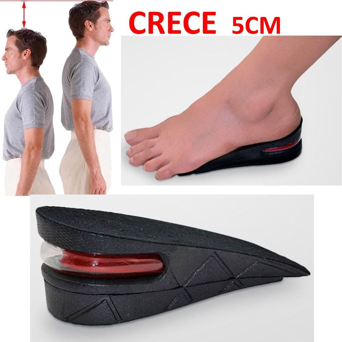 OEM - Plantilla para Incrementar de Estatura hasta 5cm Regulable