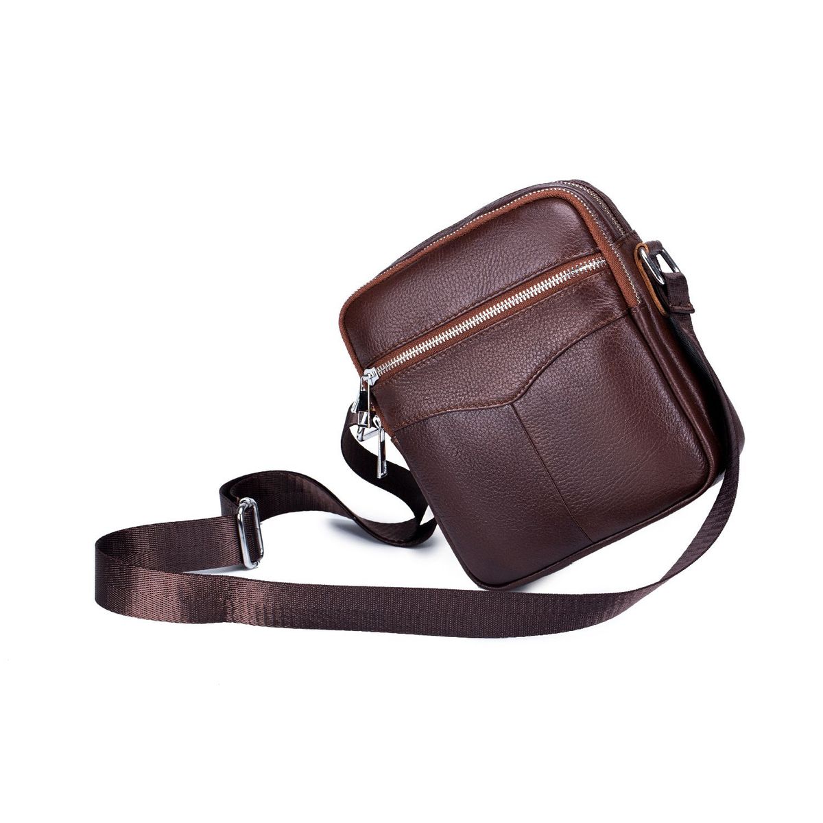 BULLCAPTAIN - BullCaptain - Morral de Cuero Mate DJB-023-CF Café